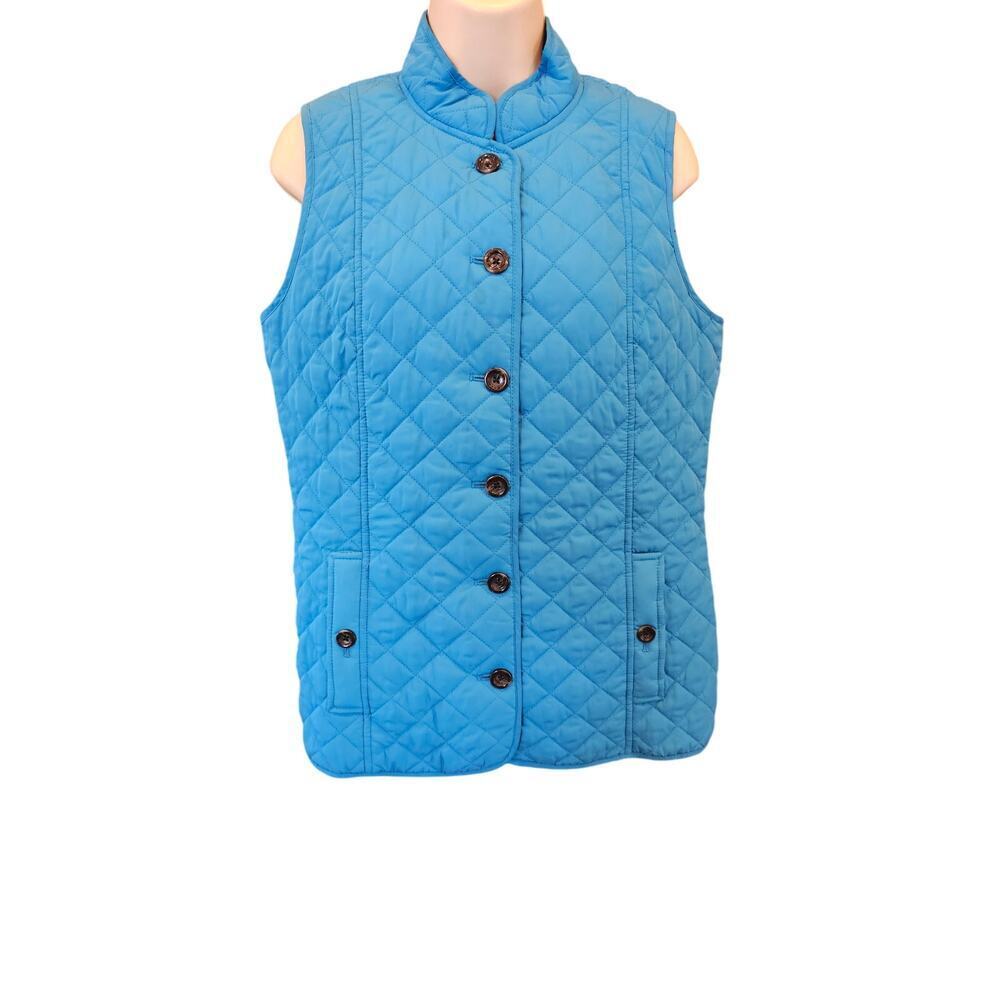 J jill sleeves blue Quilted jacket sz small layering top winter casual comfort